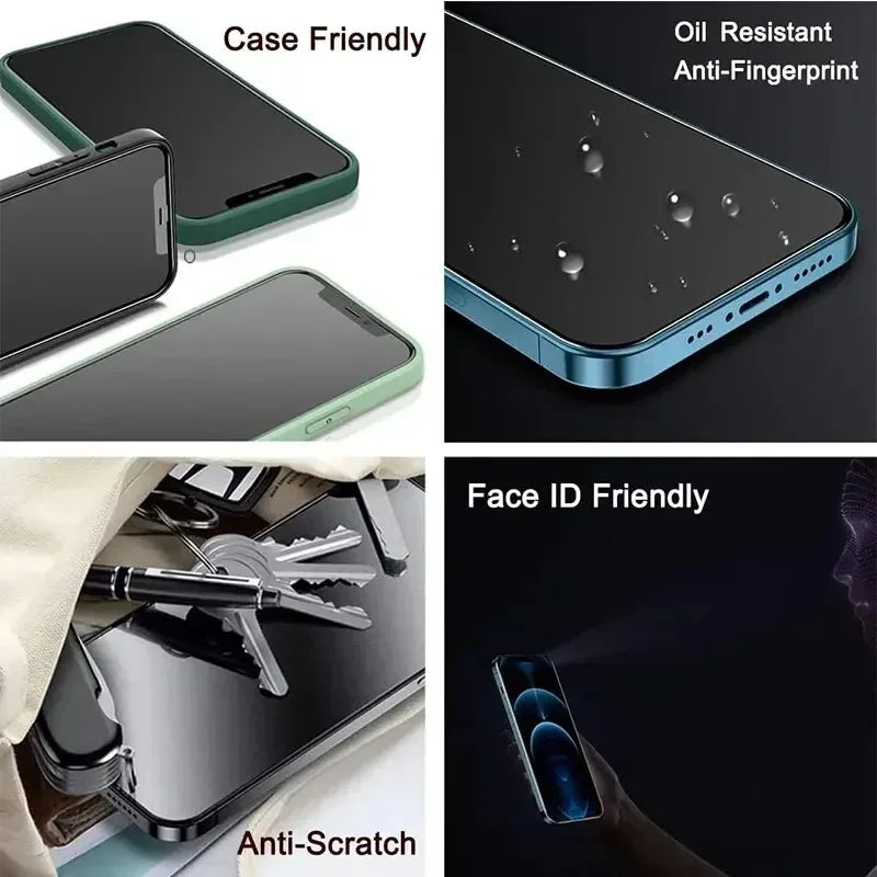1-4Pcs Privacy Screen Protector for iPhone 14 13 12 11 15  17 Pro Max Mini 7 8 Plus Anti-spy Glass for IPhone 16 PRO X XR XS MAX