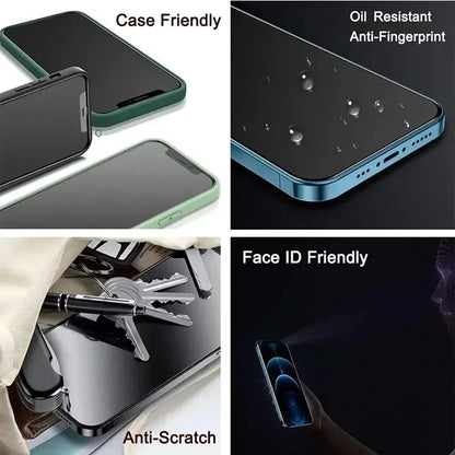 1-4Pcs Privacy Screen Protector for iPhone 14 13 12 11 15  17 Pro Max Mini 7 8 Plus Anti-spy Glass for IPhone 16 PRO X XR XS MAX
