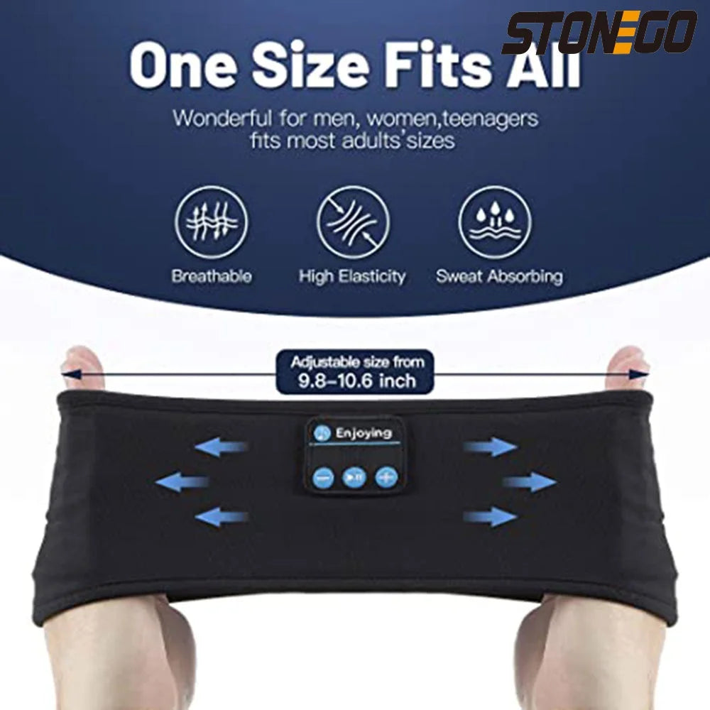 Wireless Bluetooth Sleep Headphones Ultra-Thin HD Stereo Sports Headband Speakers Workout Yoga Travel Side Sleep
