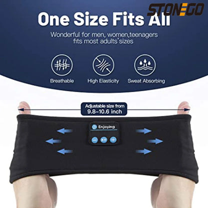 Wireless Bluetooth Sleep Headphones Ultra-Thin HD Stereo Sports Headband Speakers Workout Yoga Travel Side Sleep