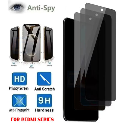 1-3Pcs Anti-spy Tempered Glass For Xiaomi Redmi Note 13 12 11 Pro 5G 12s Privacy Screen Protector For Redmi A3 A2 A1 Plus Glass