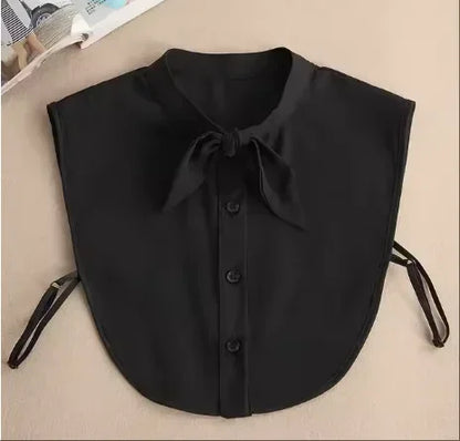 Fashion 2025 Front Tie White Fake Collar for Women Stand Detachable Collar Fake Girls Vintage Lace Ladies False Blouse Collar