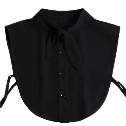 Fashion 2025 Front Tie White Fake Collar for Women Stand Detachable Collar Fake Girls Vintage Lace Ladies False Blouse Collar