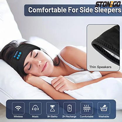 Wireless Bluetooth Sleep Headphones Ultra-Thin HD Stereo Sports Headband Speakers Workout Yoga Travel Side Sleep