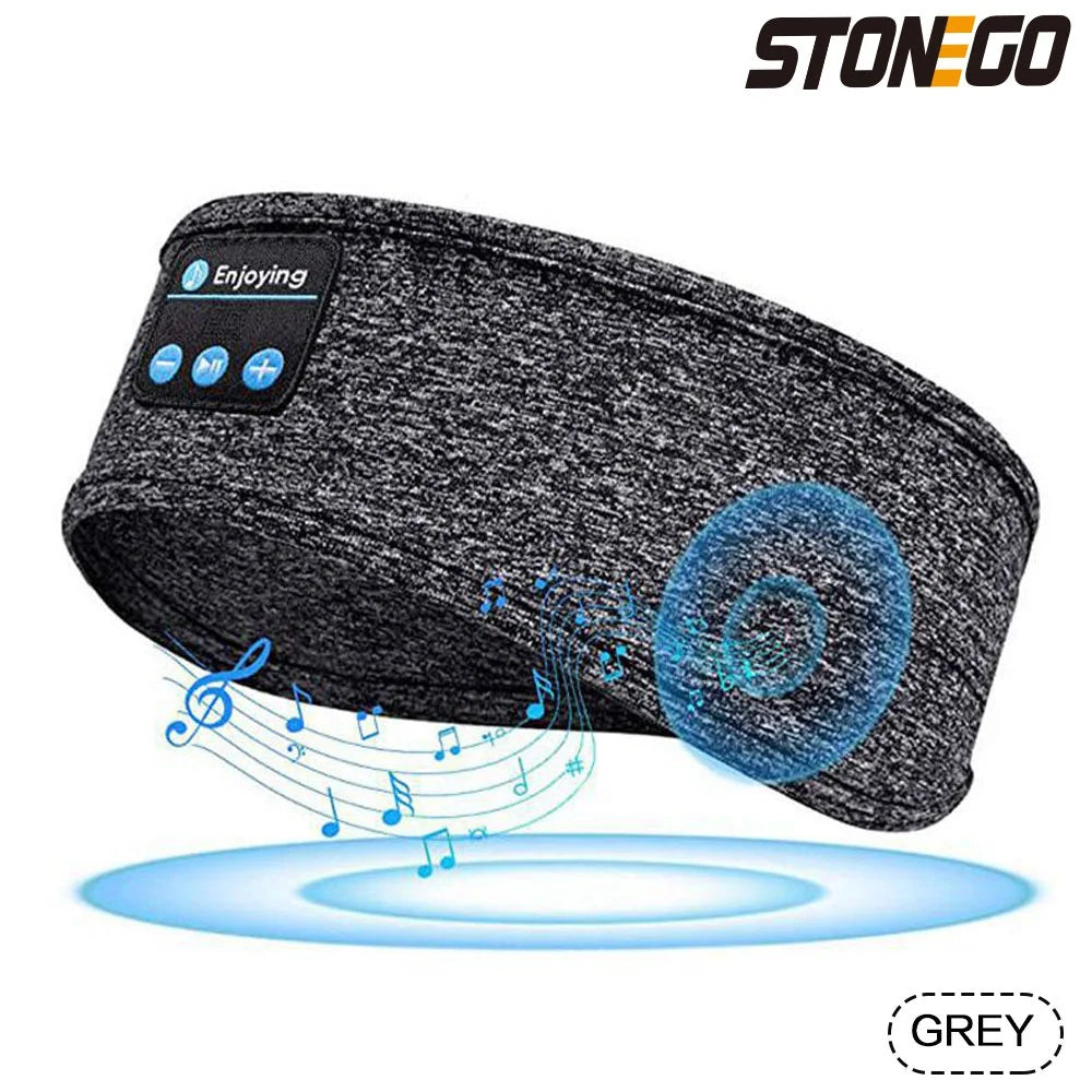 Wireless Bluetooth Sleep Headphones Ultra-Thin HD Stereo Sports Headband Speakers Workout Yoga Travel Side Sleep