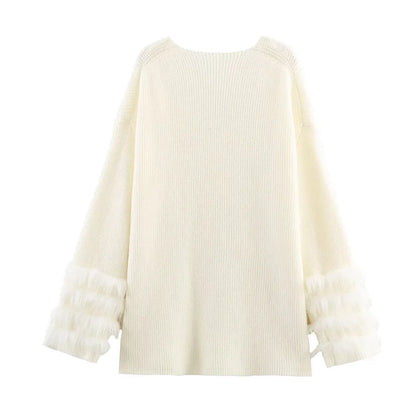 2025 Fall Fashion Trend: Fuzzy Knit Dress with Trendy Cuffs