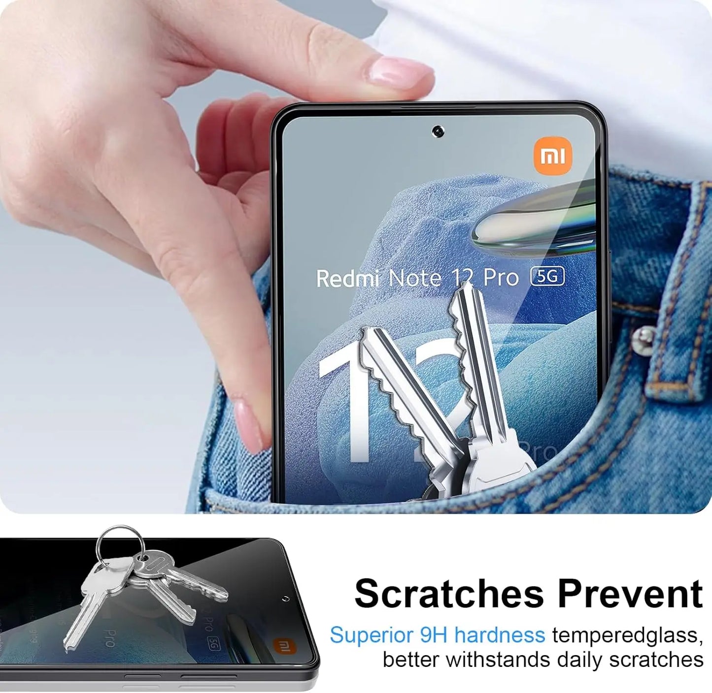 2Pcs Anti Spy Screen Protector For Xiaomi Redmi Note 12 /12 Pro 4G/5G Privacy Tempered Glass