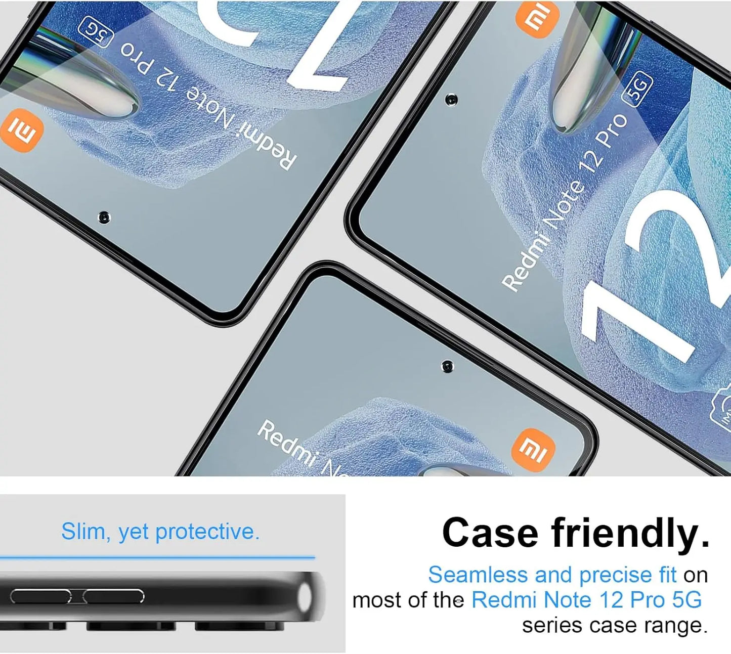 2Pcs Anti Spy Screen Protector For Xiaomi Redmi Note 12 /12 Pro 4G/5G Privacy Tempered Glass