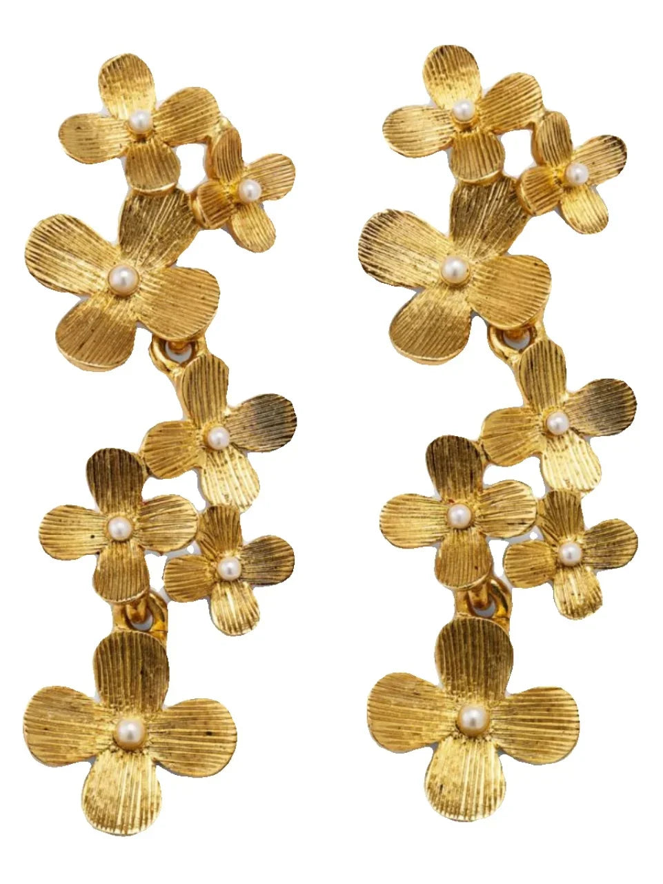 European and American Fashion Trends 2024r Fashion Trends Famous Designers Same Metal Flower S9025 Silver Needle Earrings