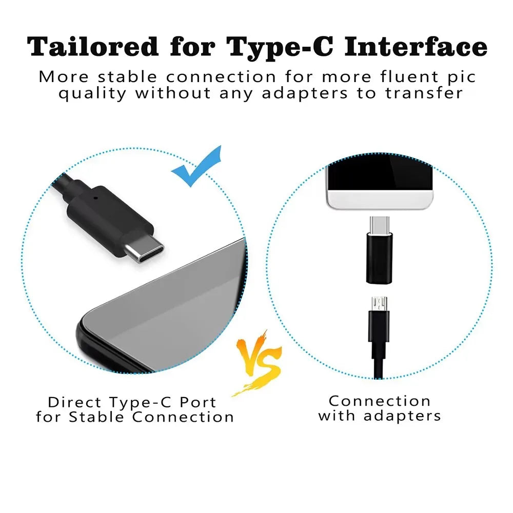 Type-C Endoscope Camera 1080P 2MP  1/3/5/10M Inspection Camera Car Pipeline Borescope For Android IOS iphone(15,16)