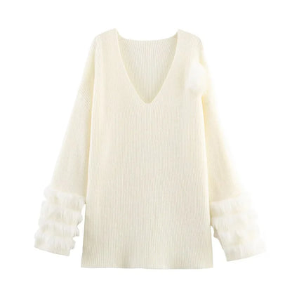 2025 Fall Fashion Trend: Fuzzy Knit Dress with Trendy Cuffs