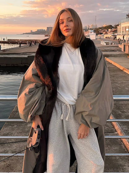 Women's Fashion Faux Fur  Belt Long Warm Jacket Eye-catching Mature Comfortable Clothing 2025 Winter Autumn Chic Lady Outfit